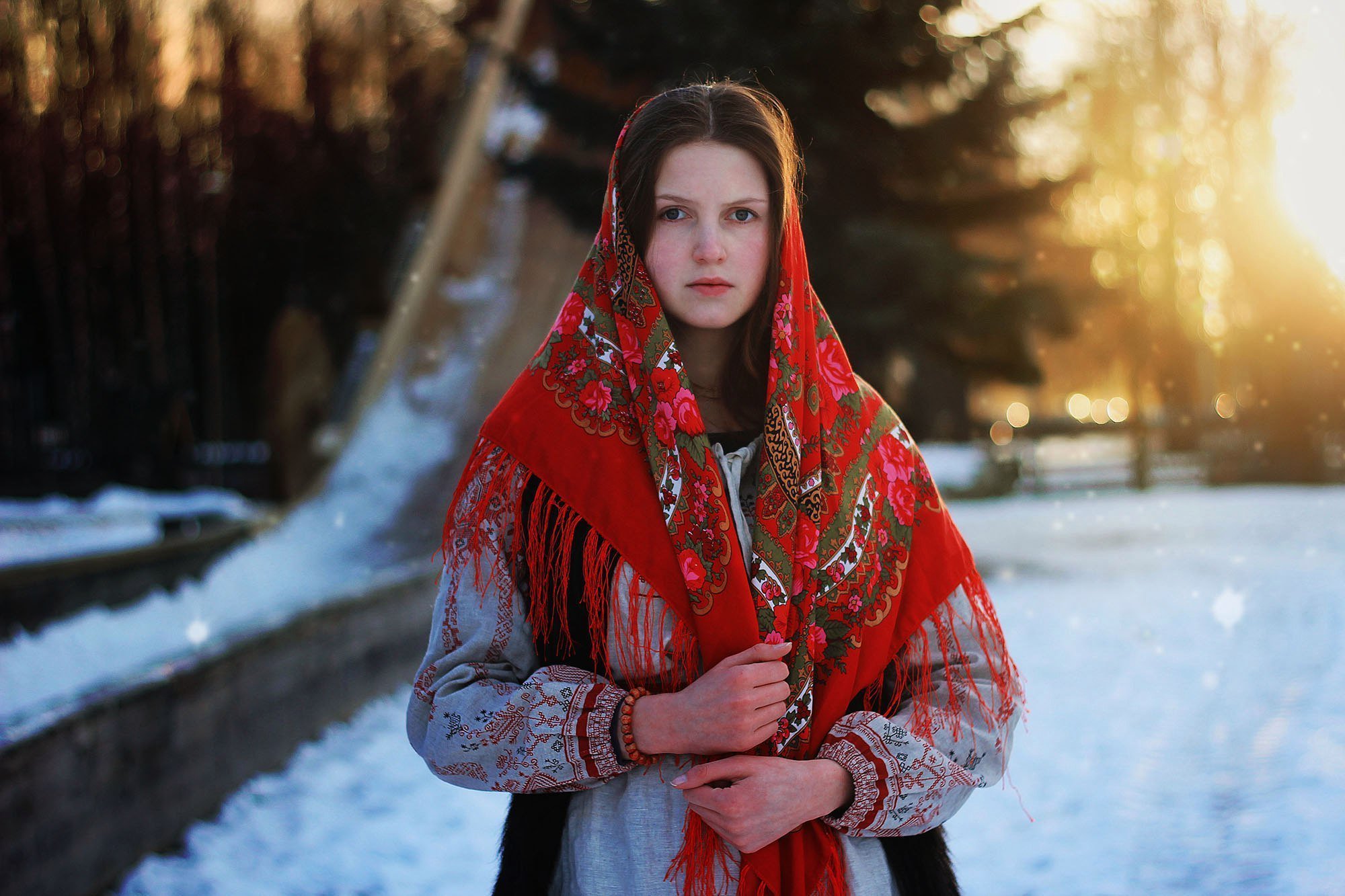 Girls in Slavic costumes in Chongju