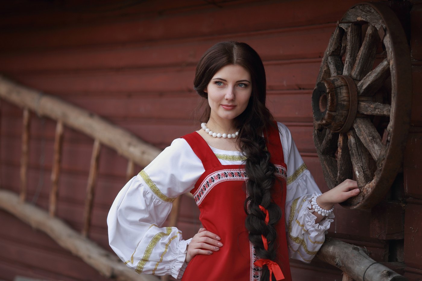 Girls in Slavic costumes in Chongju